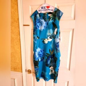 Calvin Klein Teal Floral Dress